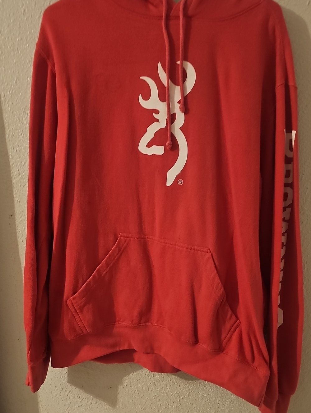 Women's HOT PINK Hooded BROWNING Pullover Sweatshirt with White Logo
